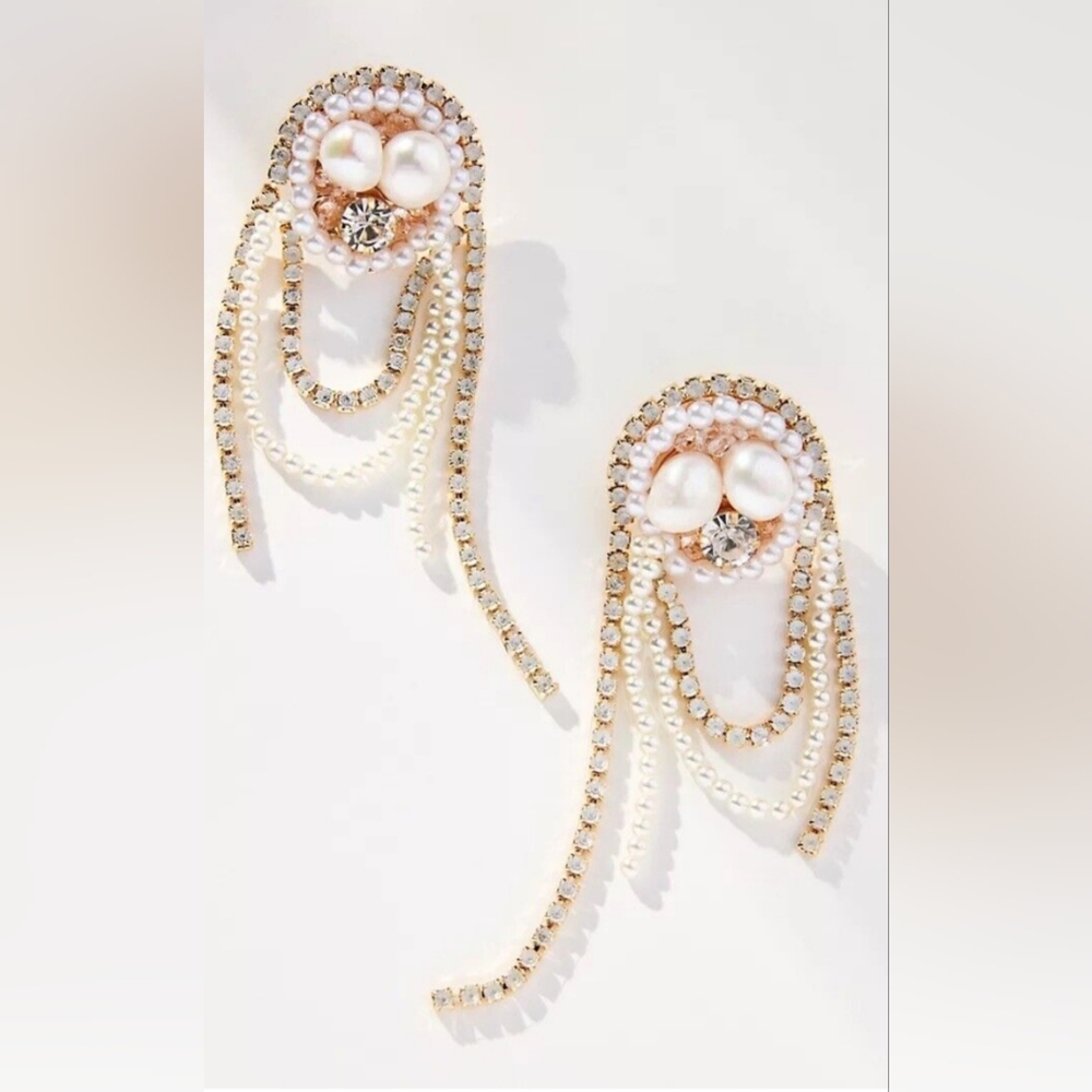 Anthropologie Pearl Statement Earrings